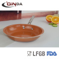 wide edge copper ceramic frying pan